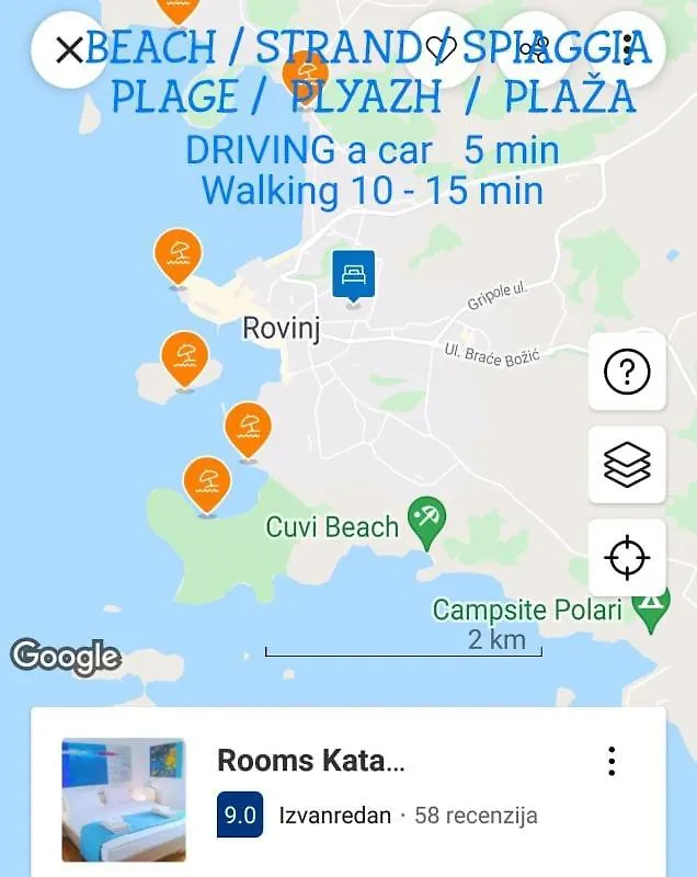 *** Vendégház Rooms Kata Rovinj Horvátország